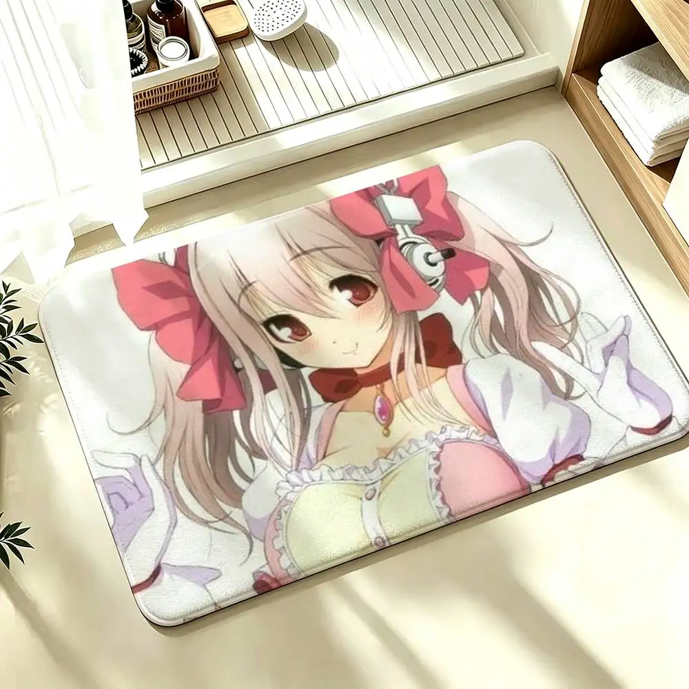 Cute S-Super S-Sonico Shower Room Absorbent Small Floor Mat Soft Comfortable Decorative Foot Mat