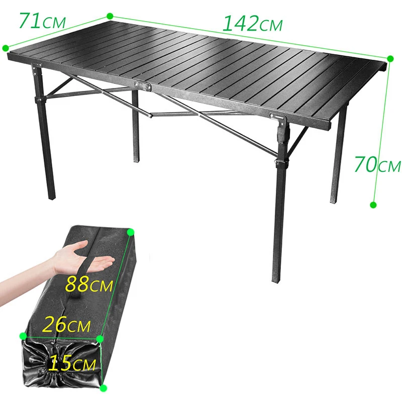 Camping Lightweight Table Folding With Carry Bag For Outdoor Picnic Dinning Portable Table 142*71*70cm