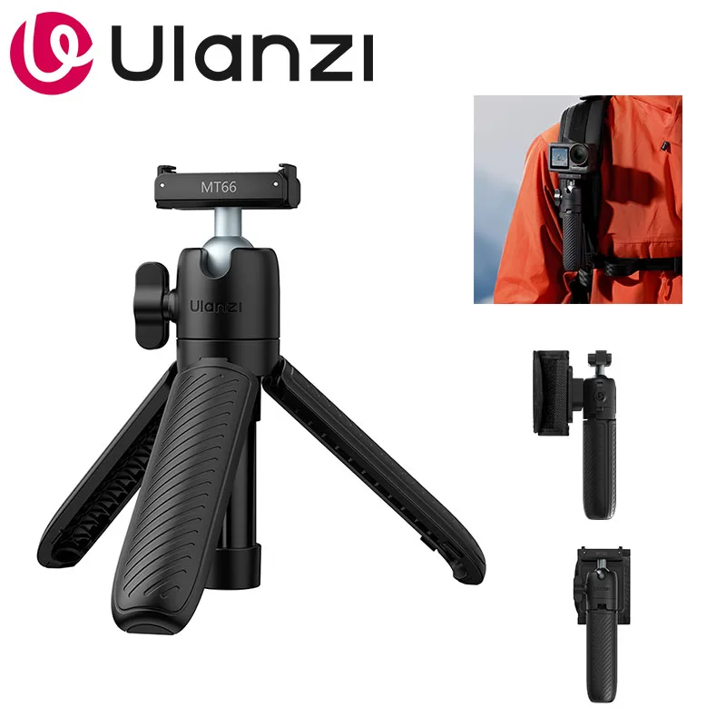 Ulanzi MT66 ClipMate Tripod with Action Connector Selfie Stick Tripod for DJI Action 5pro/4/3 OSMO 360 Action Camera Video Vlog
