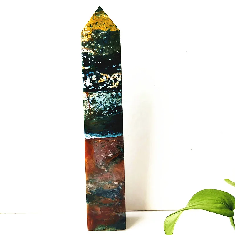 كبير الطبيعية الملونة جاسبر العقيق برج حجر Druzy عصا نقطة التأمل الروحي الشفاء بلورات فنغ شوي غرفة الديكور #5