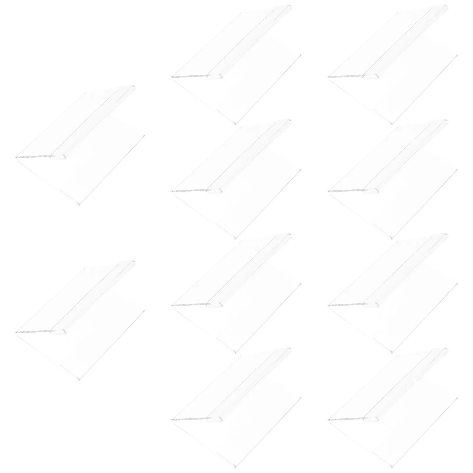 

Набор из 10 утолщенных прозрачных акриловых держателей для визиток, треугольный дизайн, двусторонняя видимость, для столов, прилавков, совещаний и конференций