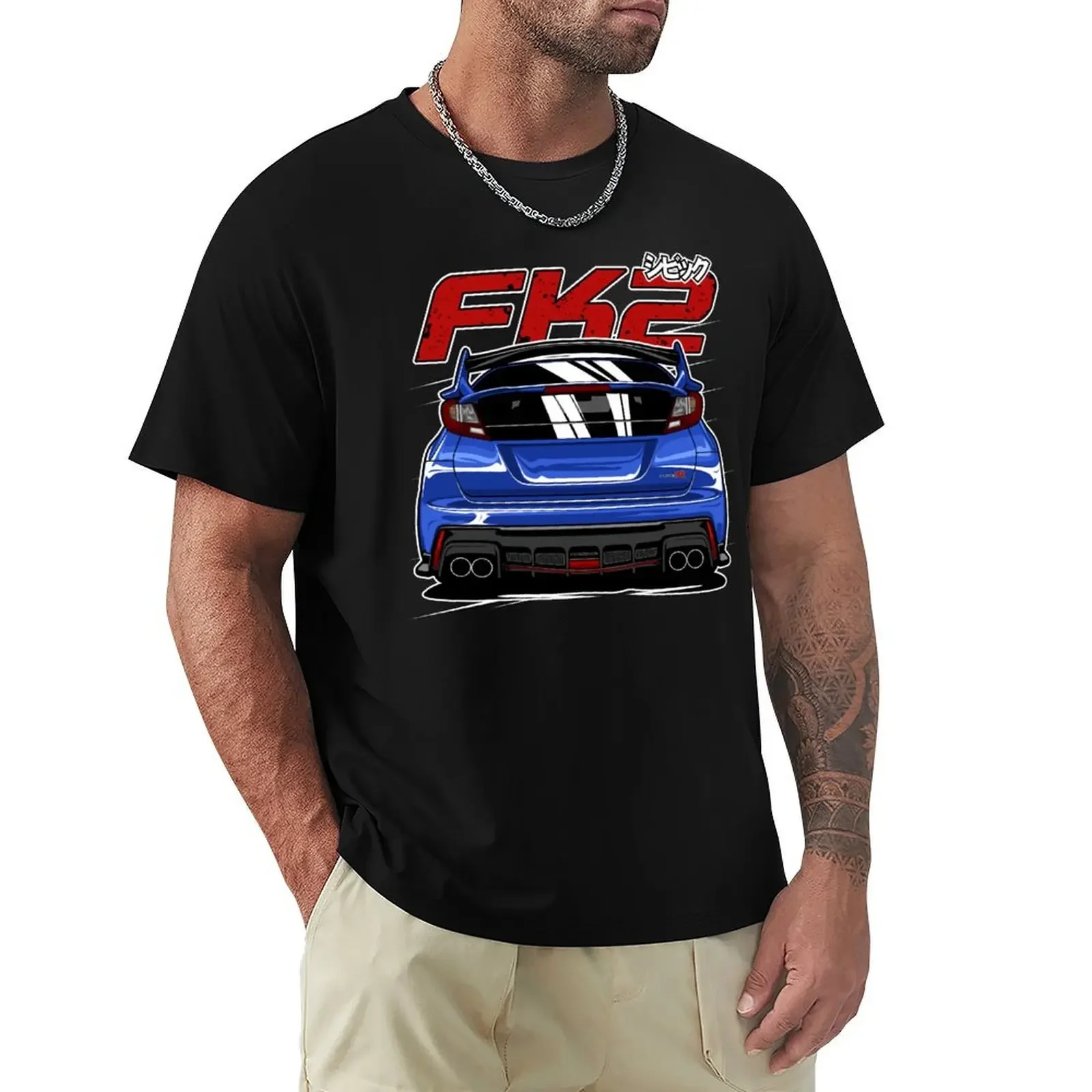 Blue Civic FK2 Type R T-Shirt plus size tops vintage blacks fruit of the loom mens t shirts Arrival Cotton Short Sleeve styleman