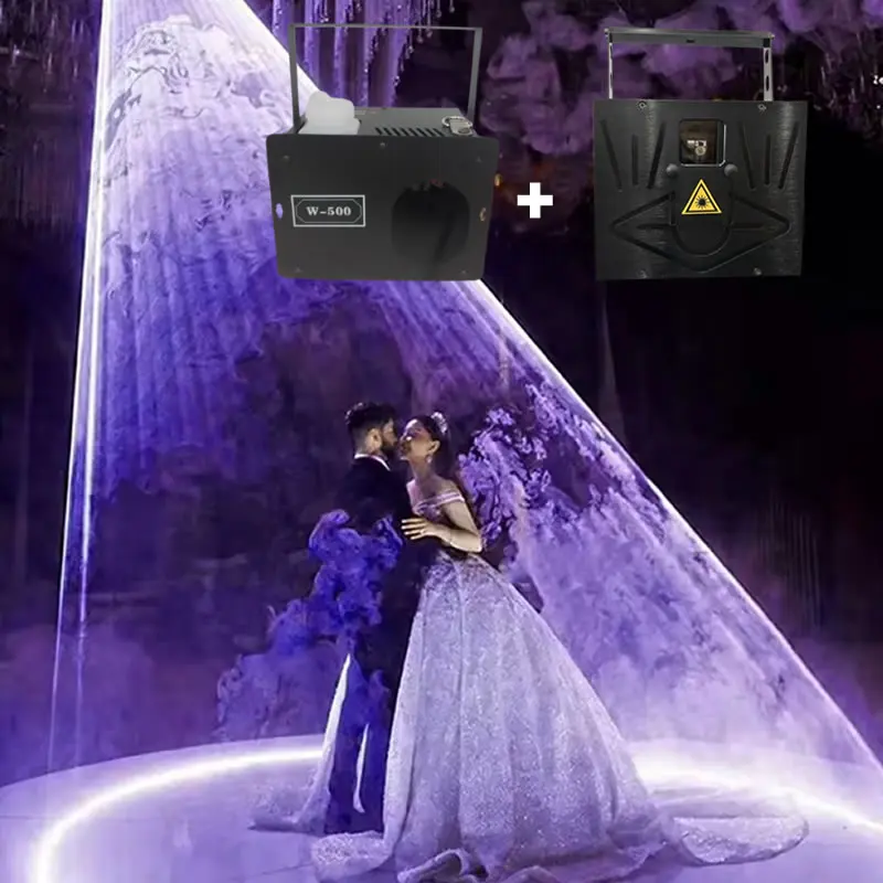 

500W Haze Machine DJ Stage Fog DMX Water-based Mist Effects 10W Wedding Laser Light RGB 3D Animation Scanner DMX for Disco Party