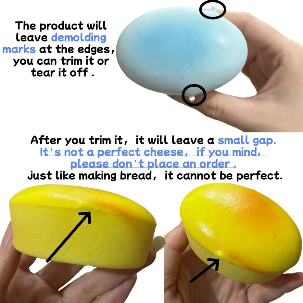 Squishy Cheese Cake Fidget Toy Slow Rising Soft Stress Relief Sensory Toy for Anxiety Adult Squishy Toy for Relaxation And Fun image 3