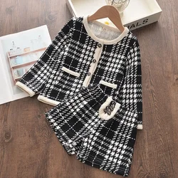 Bear Leader Girls Clothing Set New Brand Girl Clothes manica lunga Plaid Kids Suit Top + Pant 2pcs elegante abbigliamento per bambini Outfit