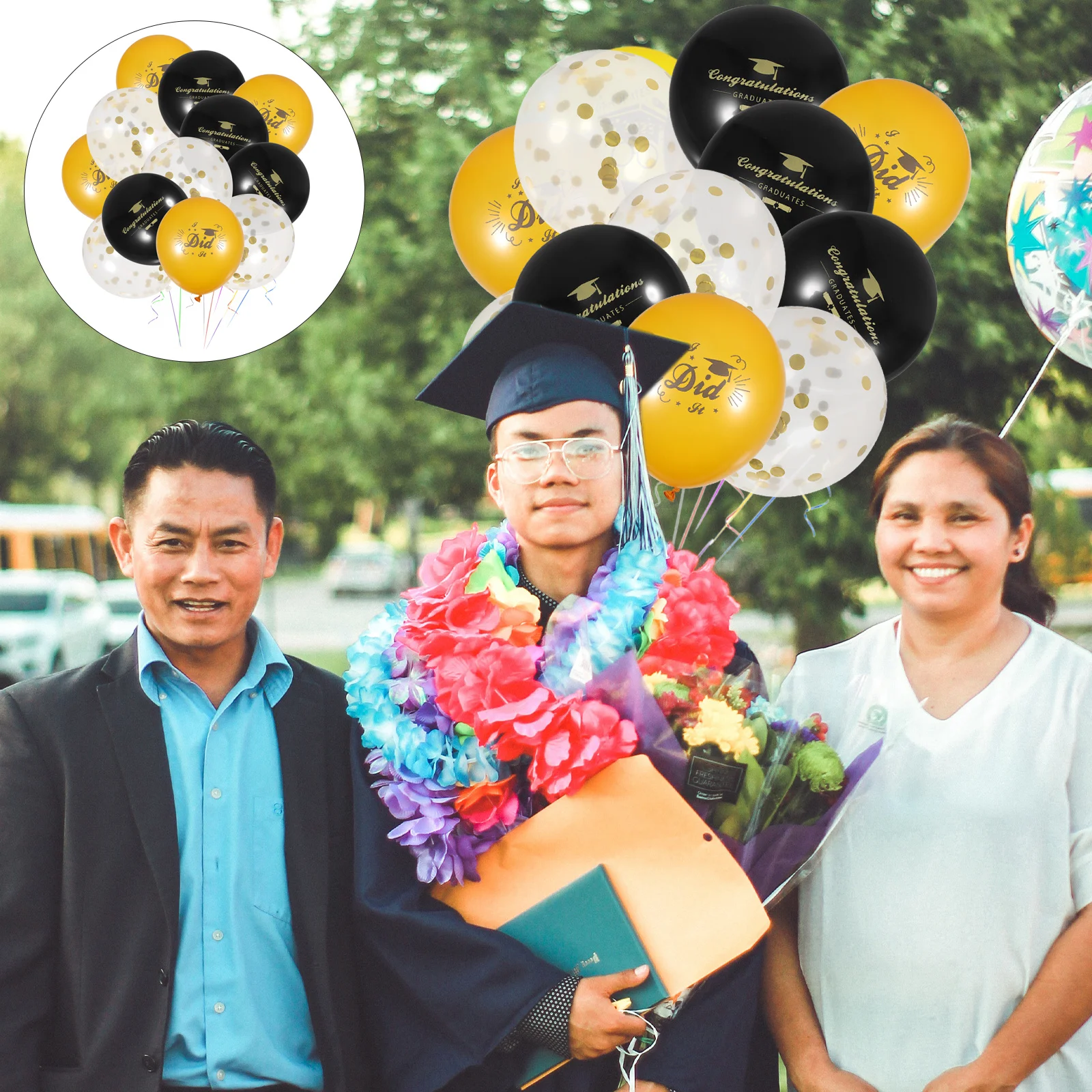 

1Set Graduation Balloons Latex Congrats Grad Party Decoration Printed Balloon Set for Graduation Party Supplies Favor