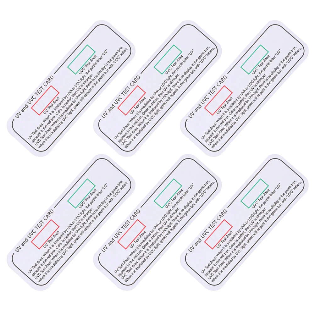 6 Pcs UV Test Tester Light Indicator Cards Detection Stickers Identifiers Uvc Uvc-uva Indoor