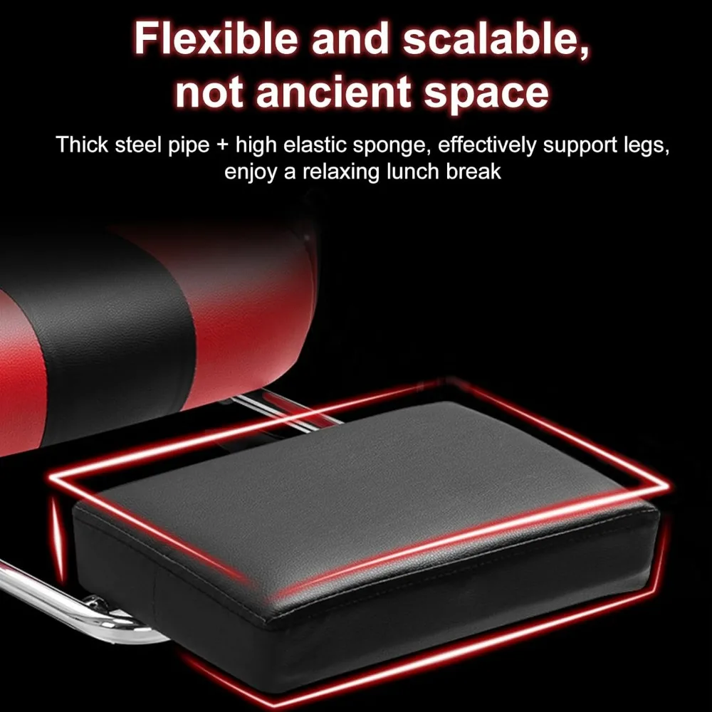 Gaming Chair Massage w Bluetooth Speakers RGB LED Lights,Ergonomic,Footrest,Height Adjustable Adults w Back Lumbar Support Red