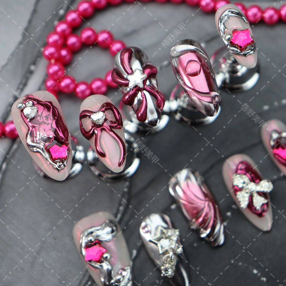 

High-quality Press-on Nails with a European and American Hand-painted Style. Sweet, Cool and Spicy Girl Style，press on nails