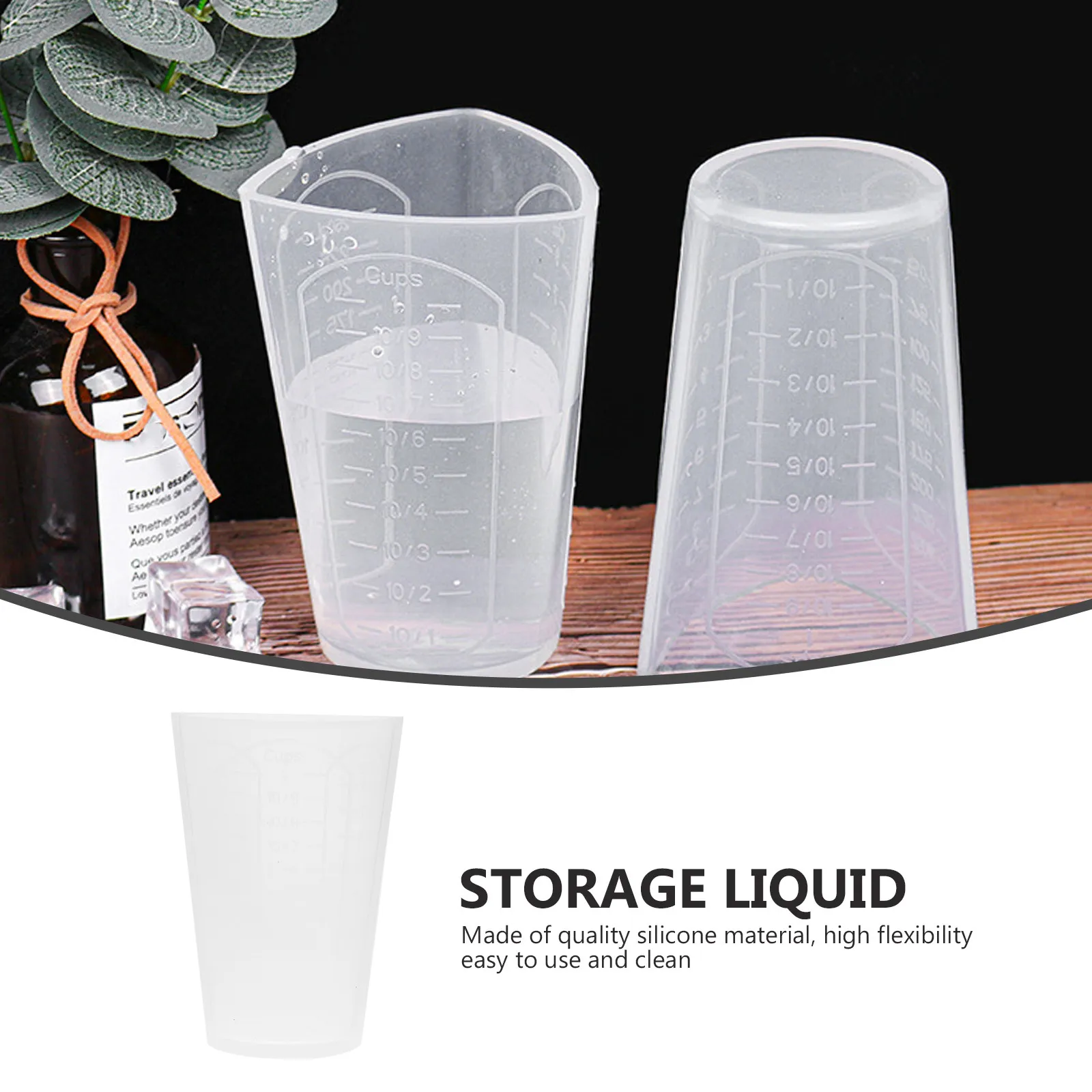 Silicone Measuring Cup Triangle Shape Flexible DIY Epoxy Casting Mixing Graduated Cup Waxing Craft Measuring Tool Nonstick