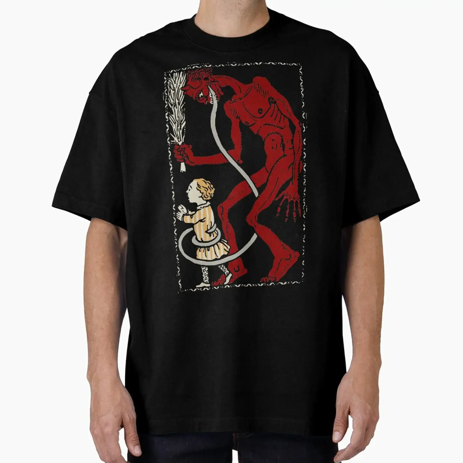 Krampus 2 designed and sold by TheWhiteBear vintage Washed streetwear graphic Comfortable Casual Stretched fashion Slightly