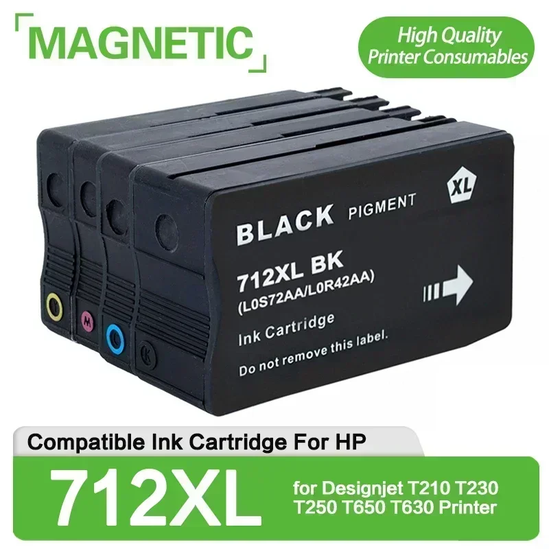 

New 4PCS Compatible for HP712 Compatible Ink Cartridge for Designjet T210 T230 T250 T650 T630 Printer