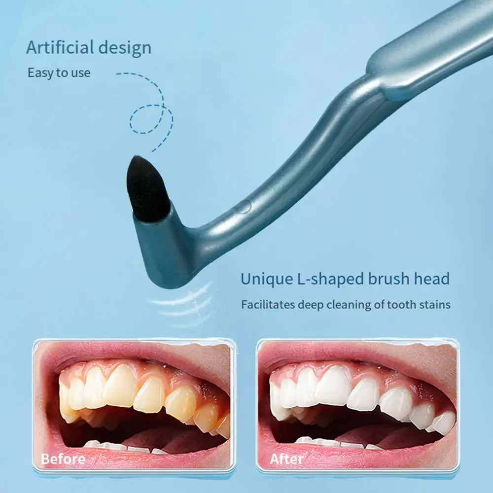 Cepillo de limpieza de manchas de dientes, cepillo de dientes en forma de L para huecos entre herramientas de limpieza de dientes, higiene profunda, cepillo de cuidado Dental