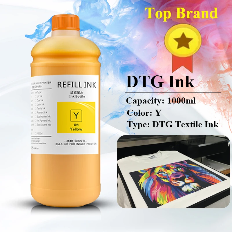 1000ML DTG Ink Direct to Garment Textile Ink For Epson DX5 DX7 XP600 TX800 5113 4720 I3200 F2000 F2100 R1900 R2000 DTG Printing