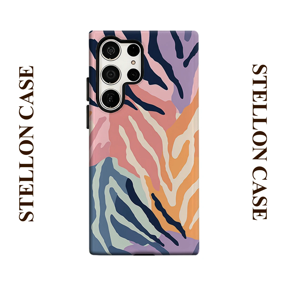 Pastel Zebra Stripes For Samsung Galaxy Phone Case S23 S20 S25 FE S24 Plus S26 Ultra 2-IN-1 Shockproof Bumper Hard PC