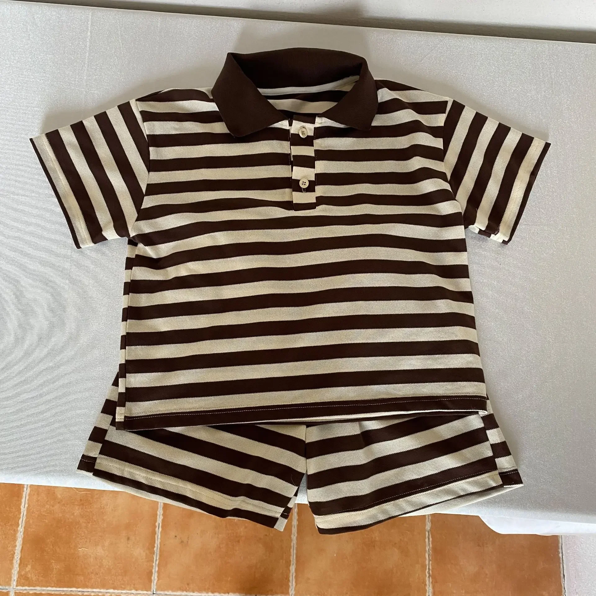 Children Clothing Kids Summer Suit Boys Sport Style 2024 New Fashionable Striped Set Girls Dress Brother and Sister Clothes