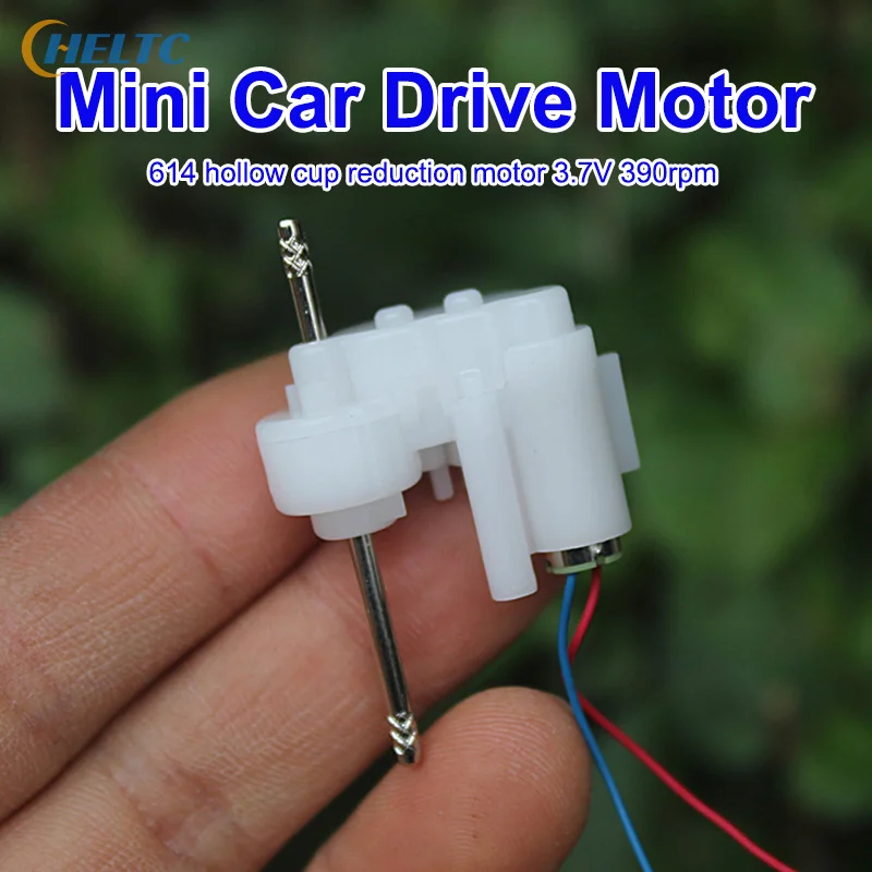 1PCS 60mA Mini 614 Coreless Gear Motor DC 3.7V 390RPM Dual Shaft Micro Coreless Gearbox Reducer Motor DIY Hobby Toy Car