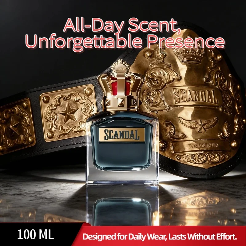 Escándalo Eau De Parfum para hombre, fragancia Woody De larga duración con cuero y sándalo Vetiver Tonka para atractivo elegante, Parfums Homme