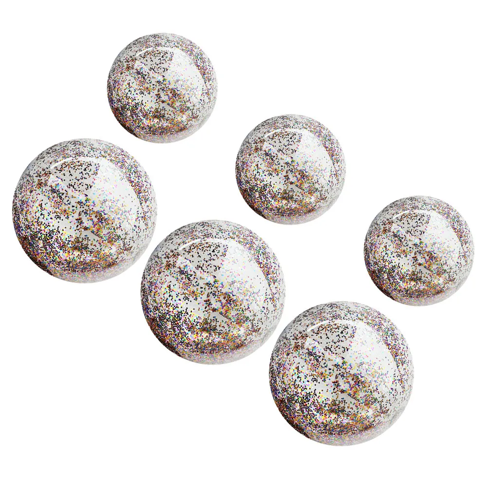 

6Pcs Glitter Sequin Inflatable Transparent Beach Ball for Pool Birthday Party Photo Props Play Balls Glitter Beach Ball