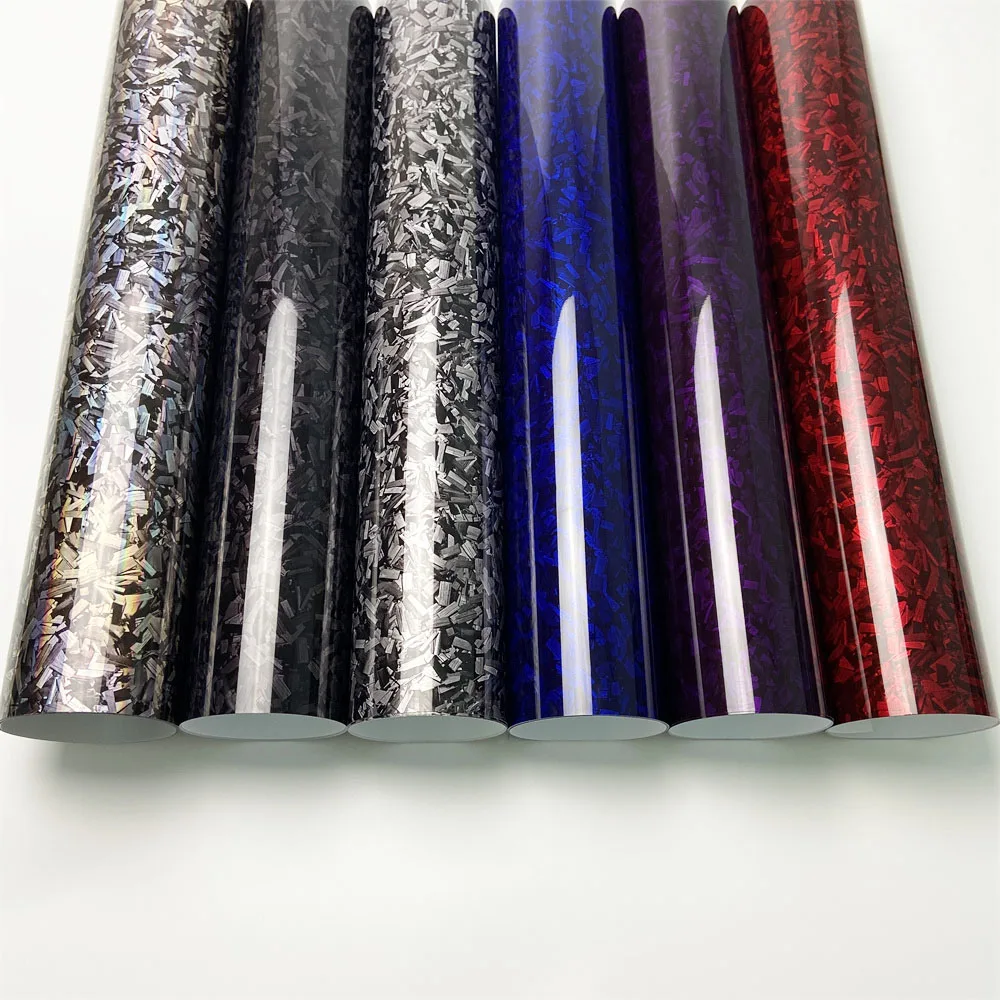 

Forged Carbon Fiber Vinyl Wrap Auto Motorcycle Adhesive Vinyl Air Bubble Free Silver Blue Black Forged Carbon Car Wrapping Film