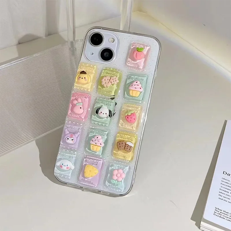 Sanrio Hello Kitty Phone Case for IPhone 15 14 13 12 11 Pro Max XS Plus Case Shockproof Clear Phone Case Cartoon Cute Girl Shell