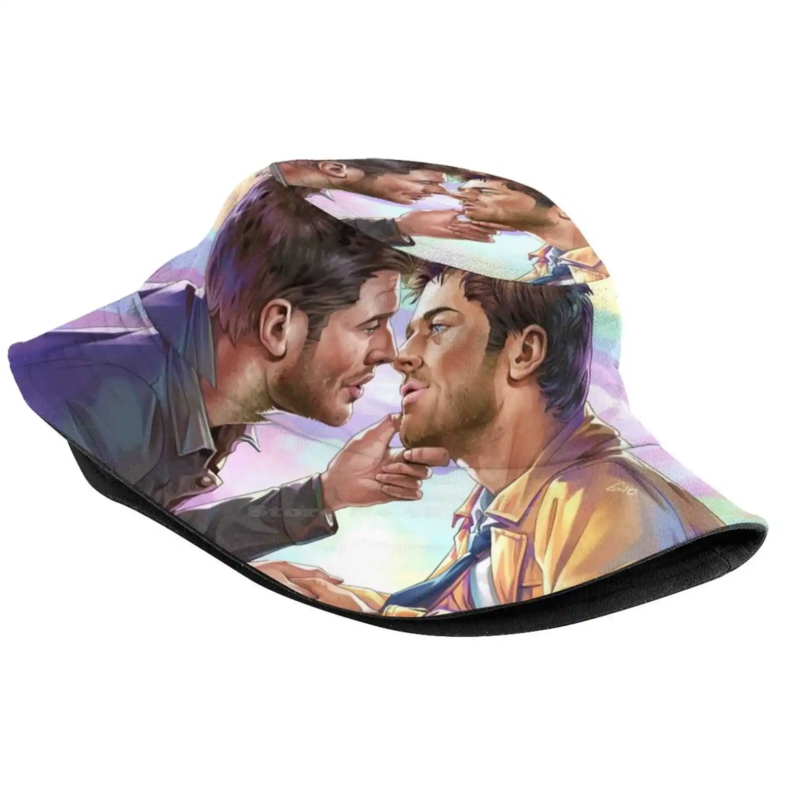 Destiel Pride 2022 Korean Caps Funny Beach Bucket Hats Supernatural Destiel Castiel Dean Winchester Pride Month Jensen Ackles