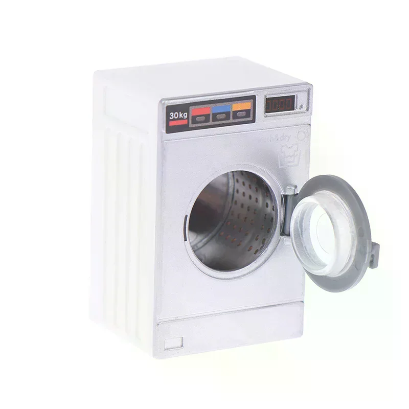 1:12 Dollhouse Miniature Washing Machine Home Appliance Laundry Model For Doll House Decor Kids Toys Gift