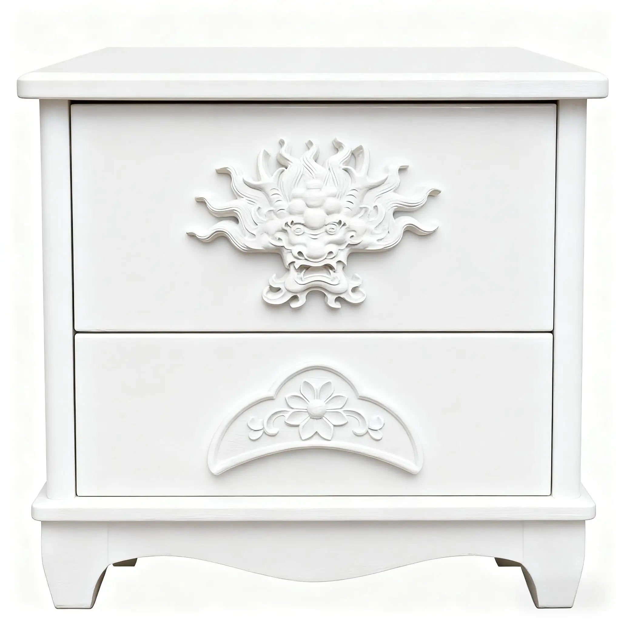 Vintage Wood Applique with Dragon & Lion Onlay Cabinet Classic Home Decor Design Figure Decal DIY Furniture Decoration Accessory view 3