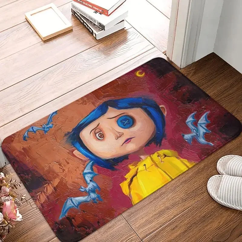 

Halloween Horror Movie Coraline Doormat Anti-Slip Kitchen Bath Mat Bedroom Balcony Floor Door Entrance Carpet Rug