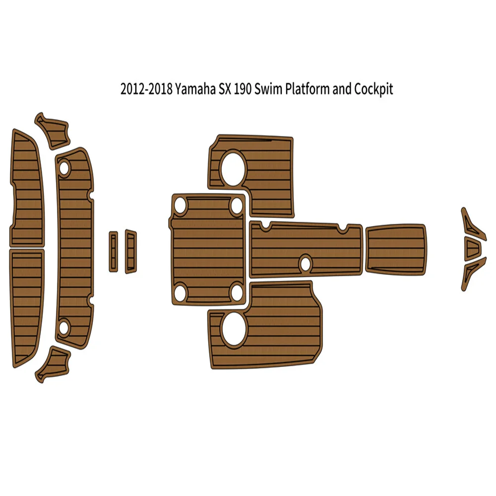 

2012-2018 Ya-ma-ha SX 190 Swim Platform Cockpit Boat EVA Faux Teak Deck Floor Pad SeaDek MarineMat Gatorstep Style Self Adhesive