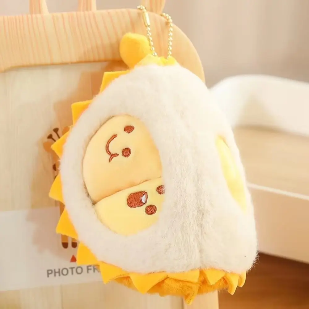 Detachable Durian Plush Keychain Collection Soft Fruit Durian Plush Pillow Fluffy Cute Peeling Durian Plush Doll