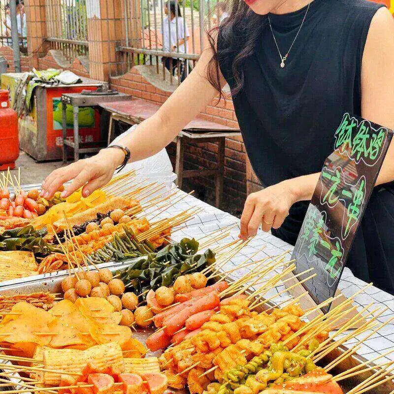 Disposable Bamboo Skewers for BBQ Snacks Sichuan Hotpot Chicken Stew Commercial Use Kitchen Cooking Baking Tools One-time Use