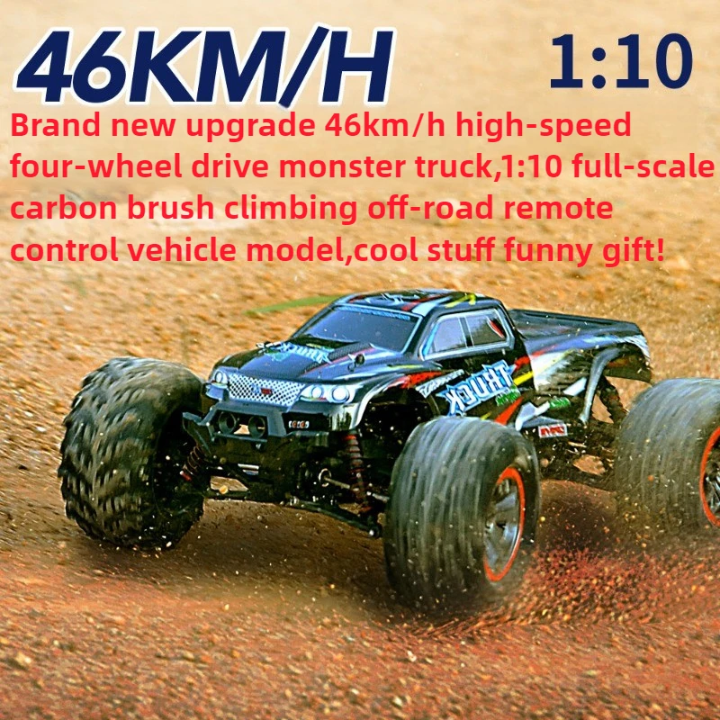 Cool Stuff Toy Car Funny Gift-Kawaii 46km/h High-speed 4WD Rc Cars for Adults,1:10 Carbon Brush Off-road Rc Truck,Monster Truck