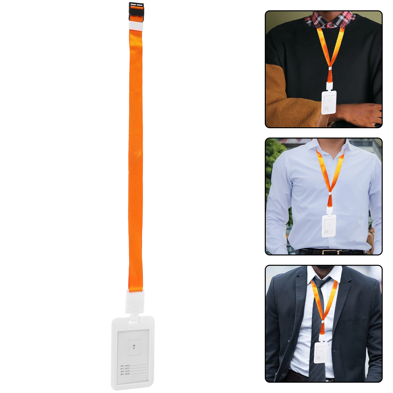 

Plastic Id Holder Lanyard Scratch Resistant Work Card Sleeve Protector Retractable Design Bright Color Quick
