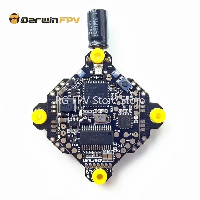 

DarwinFPV F411 AIO Flight Controller Whoop Blheli_S Betaflight F4 15A OSD BEC BL_S 1-3S 4In1 ESC for Racing FPV Drone