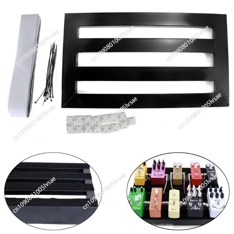 

Electric Guitar Pedal Board Black Aluminum Alloy Pedalboard 37x 27cm/14.6 "x10.6" inch 3 Musical Instrument Accessories