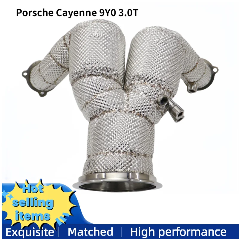 Suitable for Porsche Cayenne 9Y0 3.0T high flow exhaust downpipe with insulation layer