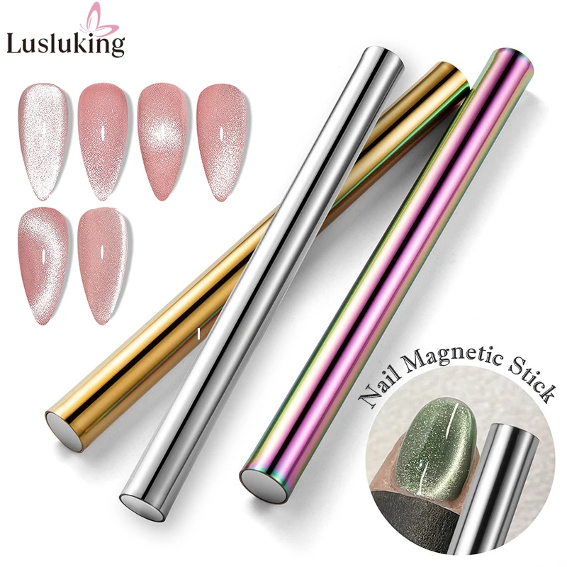 Cat Eye Magnetic Nail Stick, Ímã cilíndrico para verniz UV Gel, Snowlight Glitter Effect Tools, Ferramenta de Design de Manicure, 1Pc