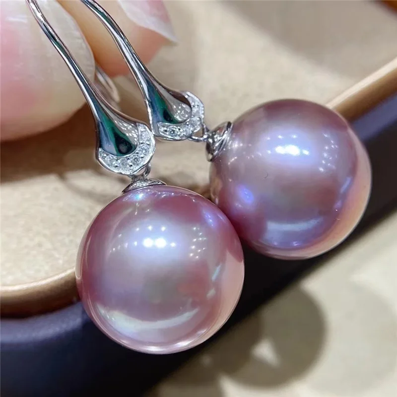 charming huge 16mm south sea purple shell pearl earring  925 sterling silver  earrings for women  pearl earrings