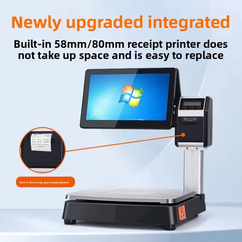 Intelligent Android-Based Weighing Cashier All-in-One Fruit Store Fresh Vegetable Cooked Food PC Scale Convenience Cash Register view 2