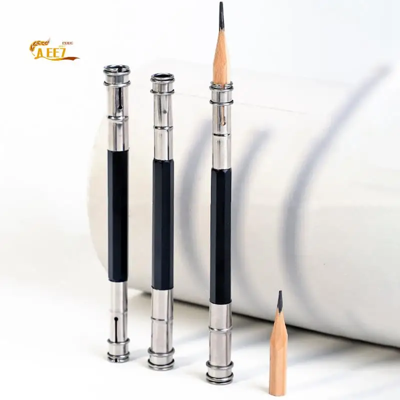 AEE7-10PCS Pencil Extender Holder Adjustable Pencil Lengthener Tool Coupling Device For School Art Writing