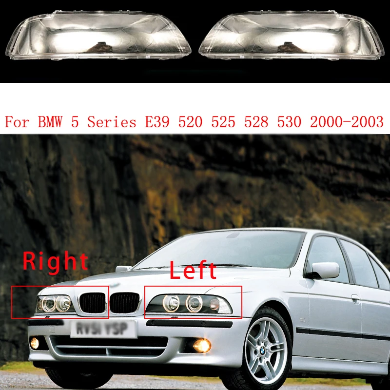 For BMW 5 Series E39 520 525 528 530 2000-2003 Car Front Headlight Cover Headlamp Lens Glass Lampshade Shell Car Product