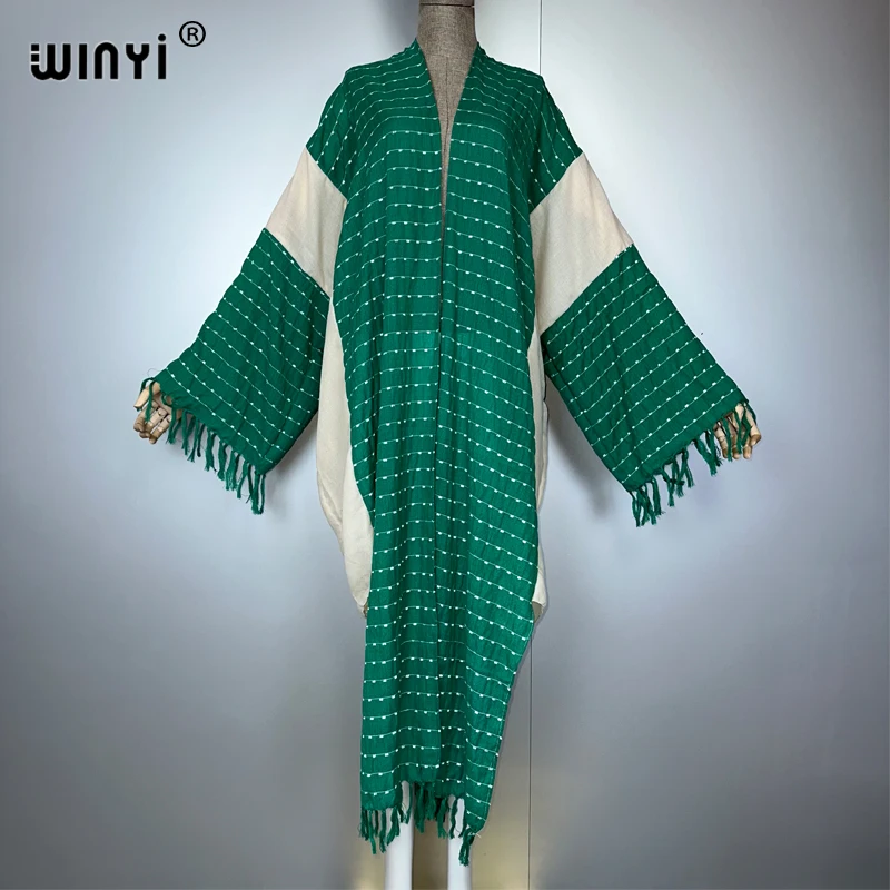 

WINYI Африканское модное летнее кимоно макси-платье пляжное прикрытие Кардиган Абая мусульманское женское пальто бохо кафтан пляжная одежда кафтан