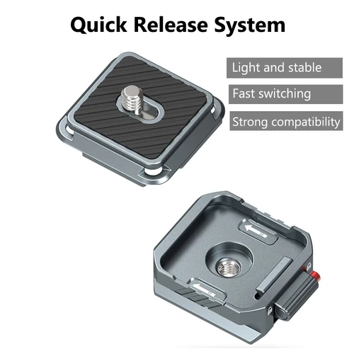 Imagen 1 del producto Abrazadera de placa de sistema de liberación rápida Arca Universal 2025, Kit de interruptor rápido de 1/4 ''3/8' para cámara DSLR, cardán, trípode, estabilizador Zhiyun