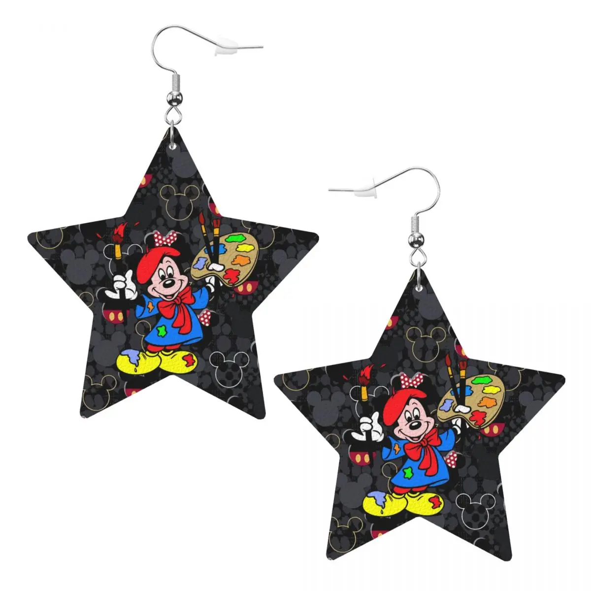 

Серьги-подвески на заказ с Микки Маусом, кожаные серьги-капли с Микки Маусом из ПВХ-кожи для подарков, изящные украшения
