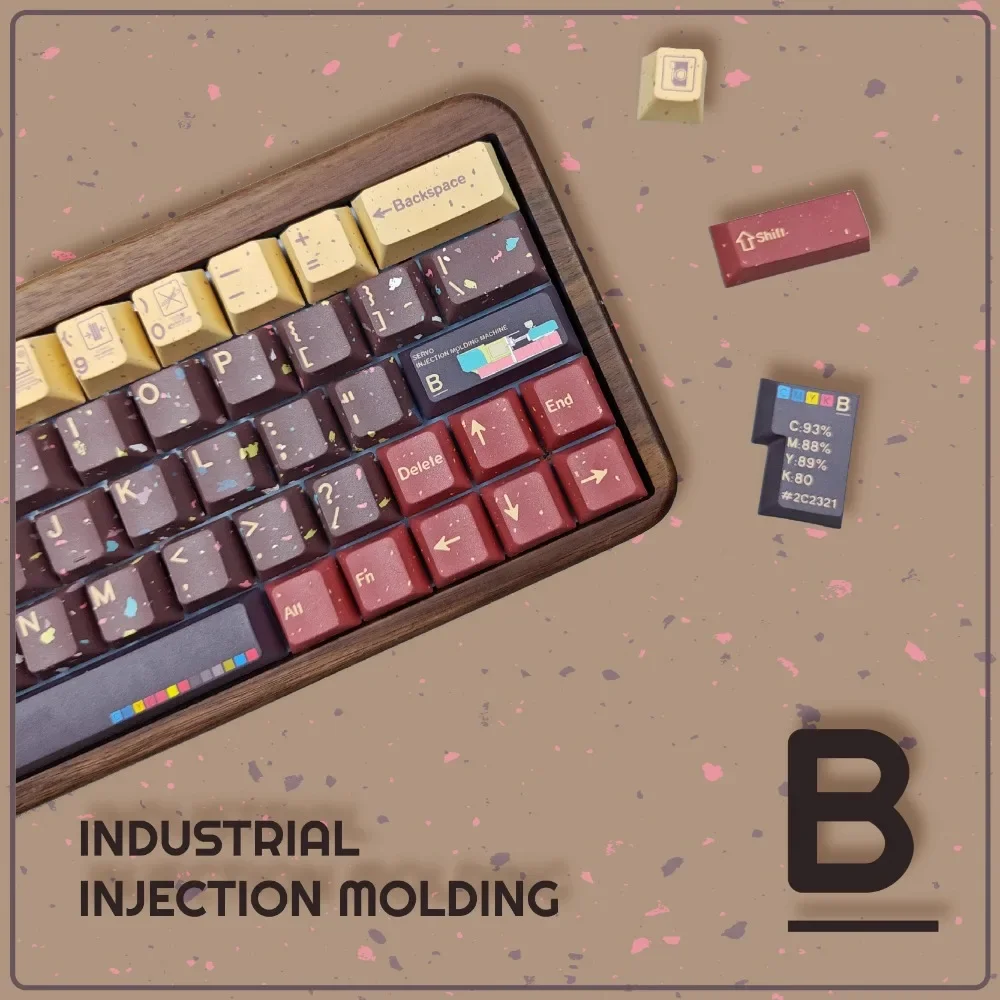 Imagem -02 - Echome Splash-tinta Keycap Custom Cap Teclado Estilo Industrial Perfil Cereja Pbt Teclado Mecânico Rainy75 141 Chaves