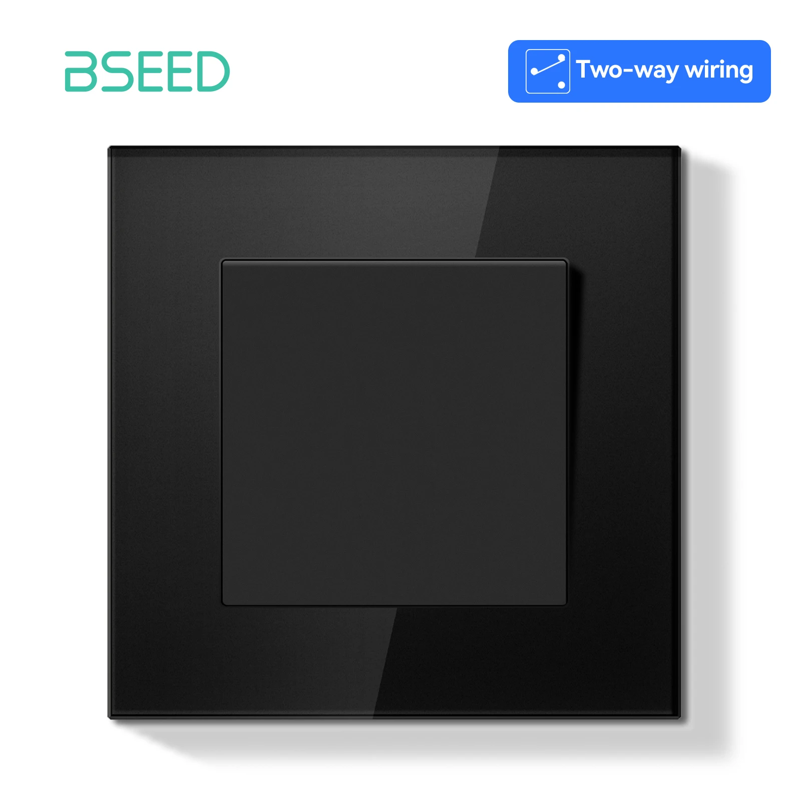 BSEED E-Serie 1Gang/2Gang 2Way Mechanische Knop Lichtschakelaar Glazen Frame Wandlamp schakelaar Aan Uit Voor Trappen Hal Gang