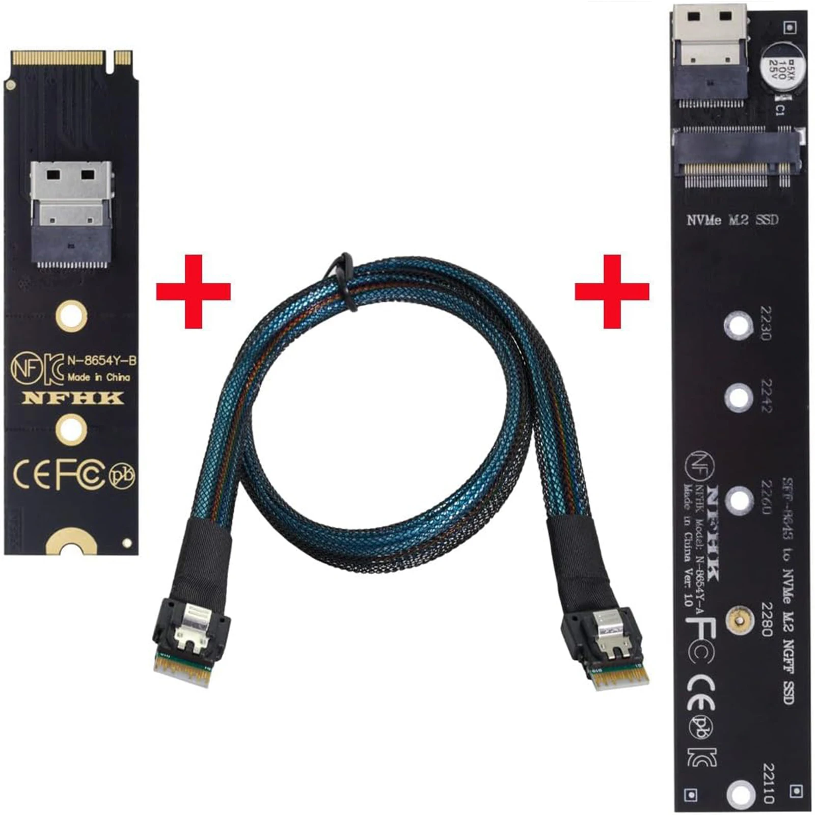 

NGFF M.2 NVME M-Key SSD Male to Female Extension Cable 40cm with SFF-8654 Connector Adapter for Mainboard SSD 2280/22110-A79U