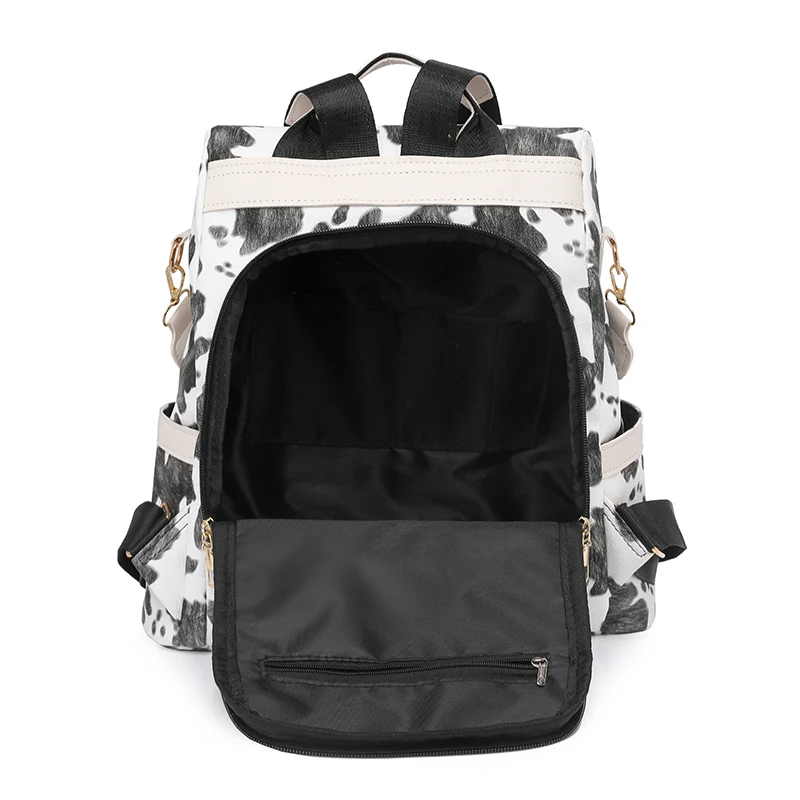 أزياء المرأة بو الجلود على ظهره سعة كبيرة مكافحة سرقة أنيق حقائب كتف عادية العصرية الفتيات السفر Daypack خفيفة الوزن #5