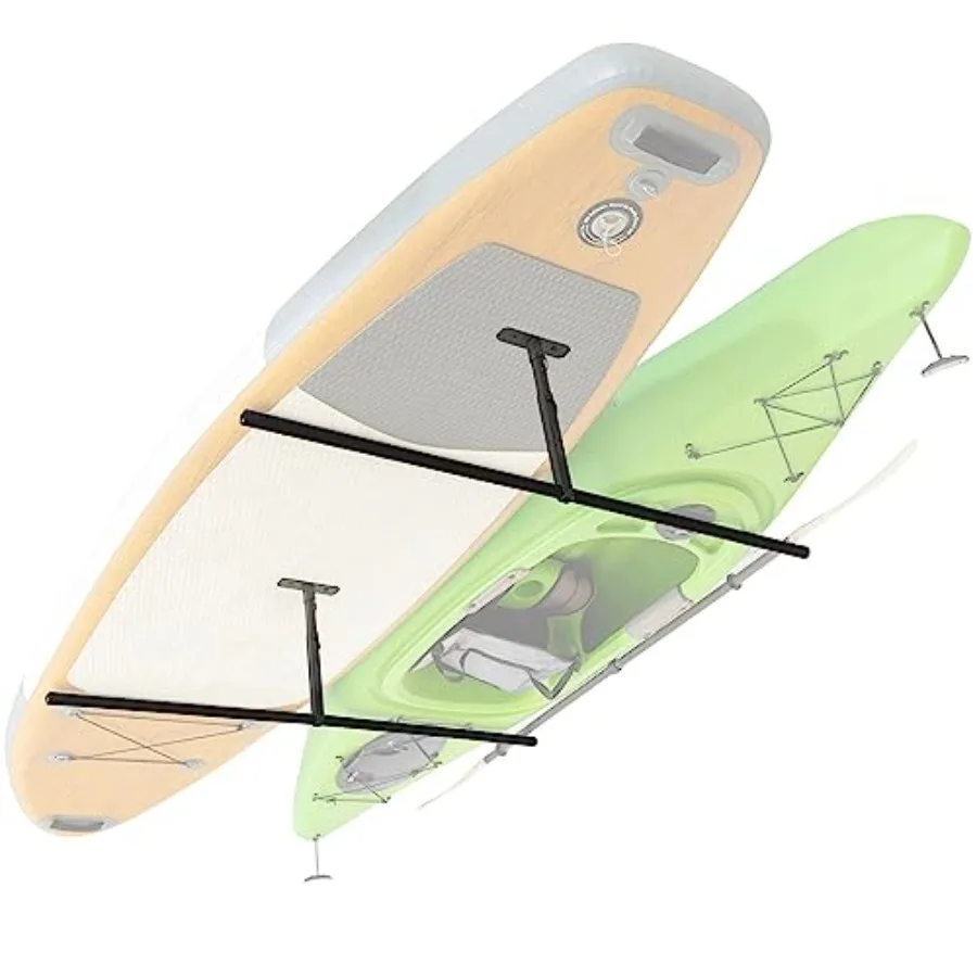 

Kayak Rack for Garage Ceiling Mount - Adjustable Storage Hangers for 2 Kayaks, SUPs, or Surfboards